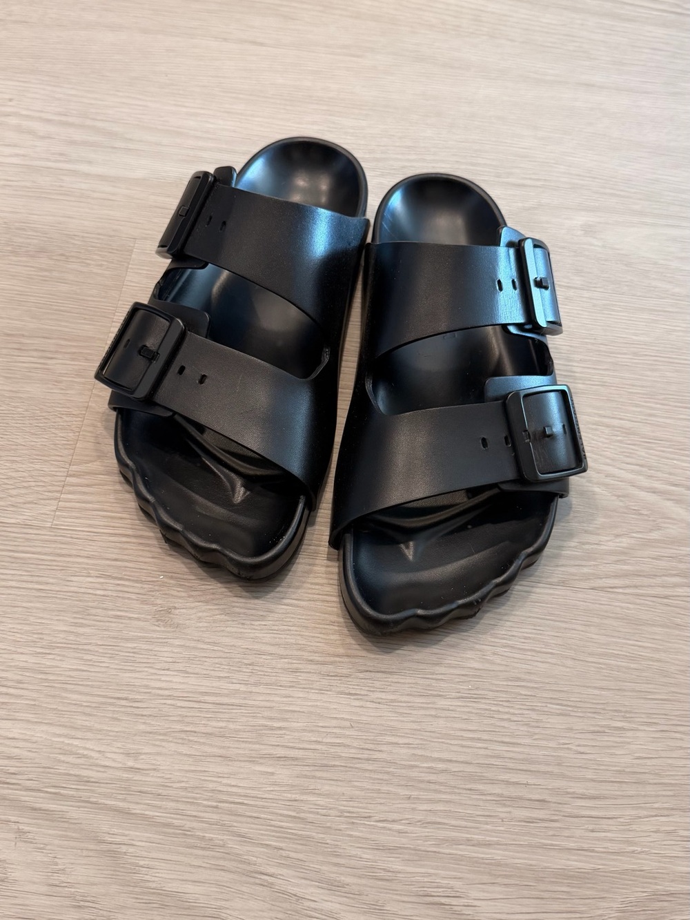 Balenciaga Birkenstock Black Double-Buckle Slide Sandals